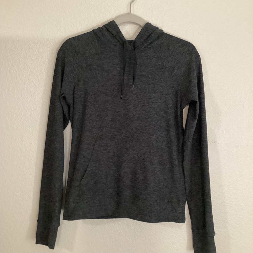 Outdoor Voices Athletic Hoodie Top Thumb‎ Hole Activewear Running Workout Gray - Picture 4 of 11